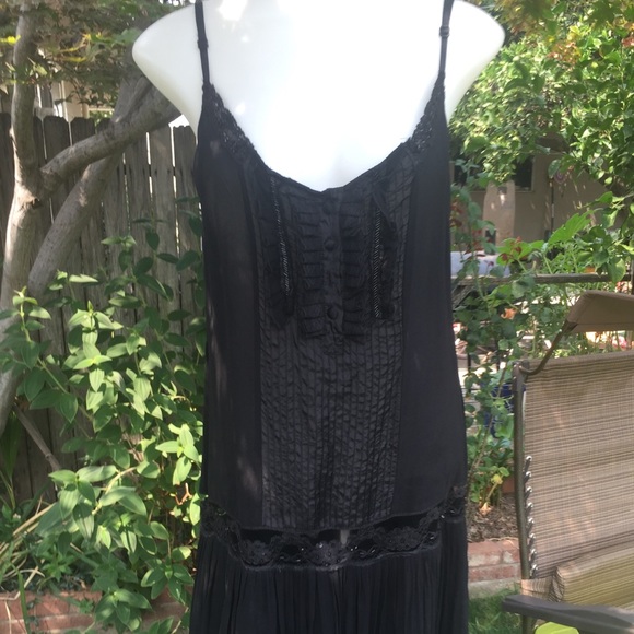Hannah Jo Black silk dress M - Picture 2 of 8